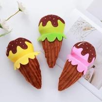 Brinquedo Pet Sorvete De Pelúcia Com Apito 20cm Cores