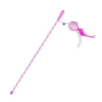 Brinquedo Pet Varinha Com Bolinha De Cetim Para Gatos