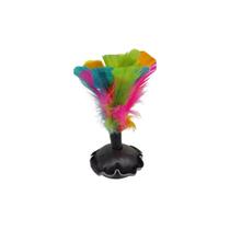 Brinquedo Peteca de Penas Coloridas com Base De Couro 12 cm - Artesanal