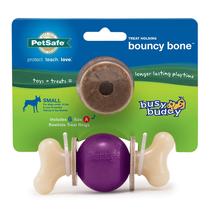 Brinquedo PetSafe Busy Buddy Bouncy Bone para cães roxo pequeno