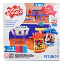 Brinquedo Petshop Com Massa De Modelar Multicor Estrela Rosa/marrom/azul Claro