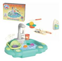 Brinquedo Pia Lava Louça Acqua Magic Braskit + 19 Acessórios