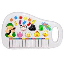 Brinquedo Piano Infantil Musical Animais Fazendinha Tradicional Cor Branca