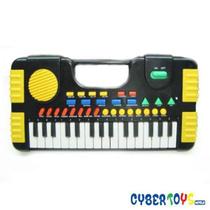 Brinquedo Piano Teclado Eletrônico Com 31 Teclas Preto