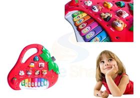 Brinquedo Piano Teclado Infantil Bichos Musical Moranguinho Brinquedo Piano Teclado Infantil Bichos Musical Moranguinho