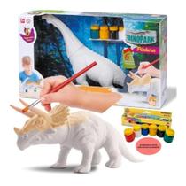 Brinquedo Pintar Dinopark Dinossauro com 6 Tintas Bee Toys