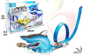 Brinquedo Pista Ataque Do Tubarão Shark Track Looping Cor Azul - toys