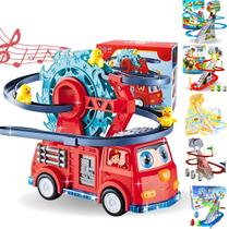 Brinquedo Pista Bombeiro Musical Escorregador Escada C Luz