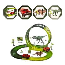 Brinquedo Pista Carrinho Com Dinossauro Track 108 pçs 222cm Pura Diversão Presente de Natal