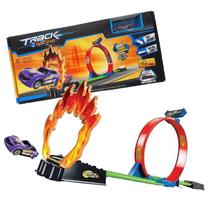 Brinquedo Pista De Corrida Com Looping E Lançador 105cm Top - Track Racing