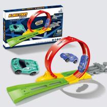 Brinquedo Pista De Montar Com Lançador Loop 360 2 Carrinhos