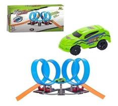 Brinquedo Pista Para Carrinho 360 Azul Com 68 Peças