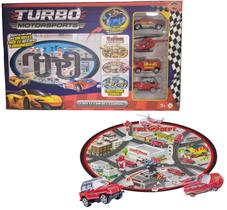 Brinquedo Pista Tapete Carrinhos Acessórios Bombeiros Corrida