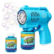 Brinquedo Pistola Arma Bolhas De Sabão Fabrica Bolhas Ar 10 Furos Máquina Lança Espuma Festa Refil