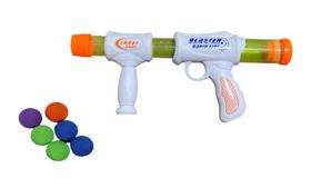 Brinquedo Pistola Lança Bolas com 6 Bolinhas de Espuma