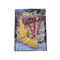 Brinquedo Pistola Lança Dardos De Plástico C/ 3 Dardos