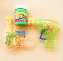 Brinquedo Pistóla Transparente Lançador de água sabão Bolhas / Lança Bolha Colorido Infantil para Crianças Bubble