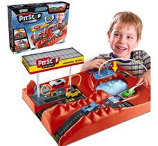 Brinquedo Pit Stop Lava Rápido De Carrinho Auto Posto Pista Brinquedo Pit Stop Lava Rápido De Carrinho Auto Posto Pista