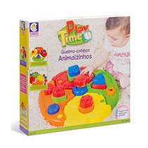 Brinquedo Play Time Quebra Cabeça Didático 19 Peças Coloridas em Plástico com Desenhos Cotiplas - 2128