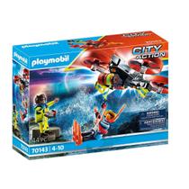 Brinquedo Playmobil Mergulhador e Drone de Resgate 70143