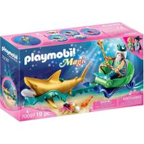 Brinquedo Playmobil Mermaid King of the Sea com carruagem de tubarão Brinquedo Playmobil Mermaid King of the Sea com carruagem de tubarão
