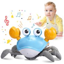 Brinquedo Plnmlls Crawling Crab Baby Brinquedos para a barriga com música e luz LED, brinquedo Walking Crab para crianças de 0 a 6, 6 a 12 a 18, 36 meses, 36 meses (Azure Brinquedo Plnmlls Crawling Crab Baby Brinquedos para a barriga com música e luz LED, brinquedo Walking Crab para crianças de 0 a 6, 6 a 12 a 18, 36 meses, 36 meses (Azure