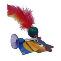 Brinquedo Plumas e Penas Elastic Ball com Ventosa para Gato