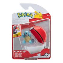 Brinquedo Pokémon Clip 'N' Go Squirtle com boneco de batalha de 5 cm