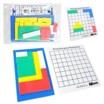 Brinquedo Poliminos Com Prancha Tetris Ensino Escolar Aluno - A090