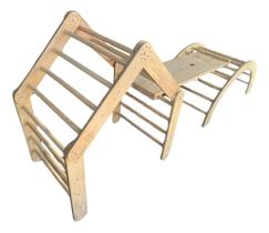 Brinquedo Ponte + Triângulo Infantil Duplo + Rampa Pikler Brinquedo Ponte + Triângulo Infantil Duplo + Rampa Pikler