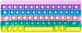 Brinquedo Pop Fidget - Brinquedo sensorial Push It Bubble Fidget com teclado, brinquedos de aperto sensorial de estresse e ferramentas anti-ansiedade Brinquedos macios para meninos, meninas, crianças, crianças, adultos (cor macaron)