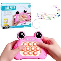 Brinquedo Pop It Mini Game com 4 Tipos de Jogos Sapo Rosa