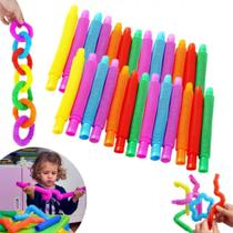 Brinquedo Pop Tube Led Com Luz Pop Its Puzzle Fidget Toy Anti Estresse Cor Sortidas