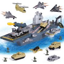 Brinquedo porta-aviões militar XDUOYJOY com 10 veículos e homens do exército Brinquedo porta-aviões militar XDUOYJOY com 10 veículos e homens do exército