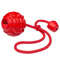 Brinquedo Porta Petisco com Corda e Apito para Cães Vermelho