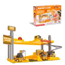 Brinquedo Posto de Construtor 2 Andares + 4 Caminhões