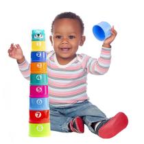 Brinquedo Potes para Empilhar Infantil Educativo 9 Peças Coloridas, Coordenação Motora Mega Compras