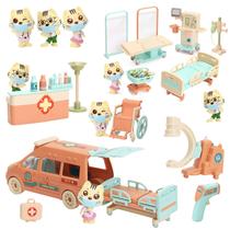 Brinquedo Pretend Play BananMelonBM Cat Dolls Doctor Pet com luz