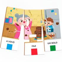 Brinquedo Primeiras Frases Quebra Cabeça Infantil Didático