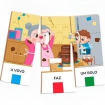 Brinquedo Primeiras Frases Quebra Cabeça Infantil Didático Brinquedo Primeiras Frases Quebra Cabeça Infantil Didático