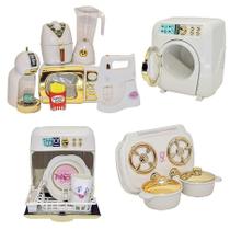 Brinquedo Princesa Cozinha Eletro Fogão Roupa Louça 17Pç Brinquedo Princesa Cozinha Eletro Fogão Roupa Louça 17Pç