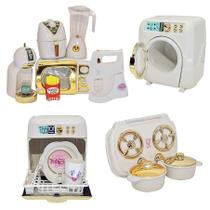 Brinquedo Princesa Cozinha Eletro Fogão Roupa Louça 17Pç Brinquedo Princesa Cozinha Eletro Fogão Roupa Louça 17Pç