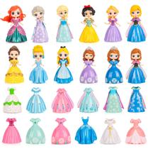Brinquedo Princess Deformation Latwerd, pacote com 12, 24 vestidos para meninas