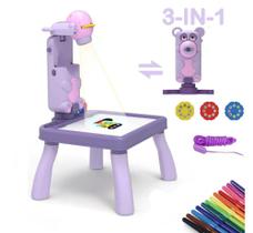 Brinquedo Projetor Mesa Magica Lilás Pintar Infantil Educacional - Stone