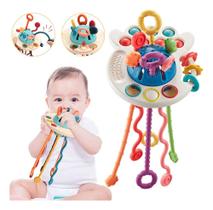 Brinquedo Puxador Educacional Montessori Ovni Sensorial 3em1 - Bruartt Baby