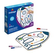 Brinquedo Quadro Infantil Foguete Espacial com 6 canetas coloridas- Xalingo 12976