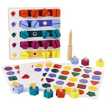 Brinquedo que combina em forma de parafuso de madeira Early Learning Kids 3+
