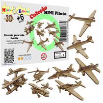 Brinquedo Quebra Cabeça 3D Coleção MINI Piloto Mdf - Monte & Eduque