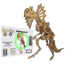 Brinquedo Quebra Cabeça 3D Dinossauro Dilofossauro Mdf Brinquedo Quebra Cabeça 3D Dinossauro Dilofossauro Mdf