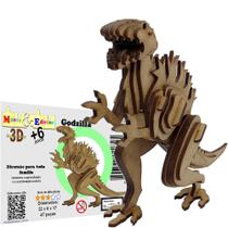 Brinquedo Quebra Cabeça 3D Godzilla Mdf - Monte & Eduque